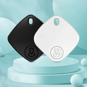 HEMDRE 2Pcs Item Locator:Key Finder, Luggage Tracker tag Locator Works with iPhone Find My,Smart Tracker for Suitcase, Replaceable Battery Smart tag Item Finder (Black + White) - Only for IOS
